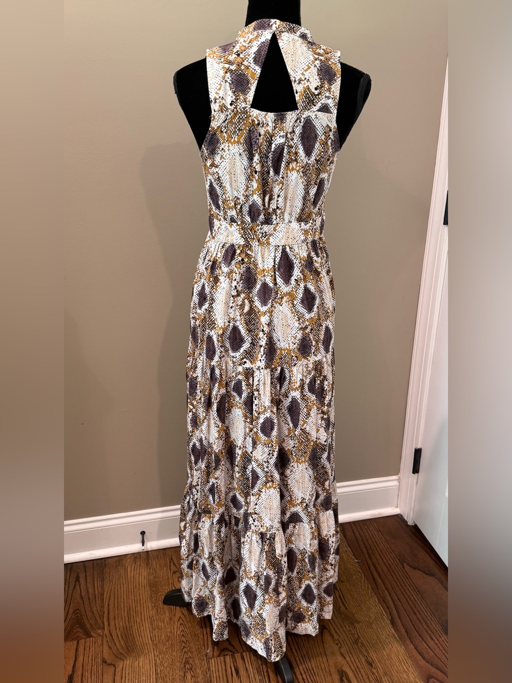 Women’s Anthropologie MAEVE snake print tiered maxi dress- Size 6 - Picture 8 of 12